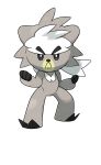  absurdres black_eyes bright_pupils fighting_stance frown full_body gen_8_pokemon highres kubfu no_humans official_art outline pokemon pokemon_(creature) solo transparent_background white_outline 