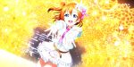  blue_eyes blush dress kousaka_honoka love_live!_school_idol_festival_all_stars night orange_hair short_hair smile 