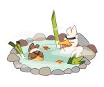  bird bird_focus creature farfetch&#039;d gen_1_pokemon gen_8_pokemon leaf no_humans pokemon pokemon_(creature) rock sirfetch&#039;d spring_onion ssalbulre steam water 