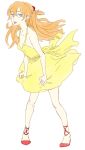  dress hachimitsuboi highres long_hair neon_genesis_evangelion red_hair redhead sketch souryuu_asuka_langley yellow_dress 
