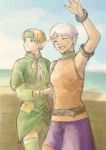  closed_eyes elf facial_mark forehead_mark gensou_suikoden gensou_suikoden_iv green_eyes headband jewel jewel_(suikoden) lowres paula_(suikoden) pointy_ears short_hair silver_hair suikoden suikoden_iv 