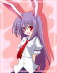  blush bunny_ears fuji_tooya fuji_toya long_hair purple_hair rabbit_ears reisen_udongein_inaba shirt touhou 