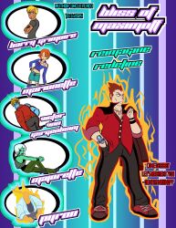  absurdres arm_tattoo boots cover darkstalkers demitri_maximoff felicia_(darkstalkers) glasses harry_(darkstalkers) highres magazine_cover majorette_(darkstalkers) marionette_(darkstalkers) midriff non-web_source pyron shoes streetwear tattoo victor_von_gerdenheim watch watch y2k_fashion 