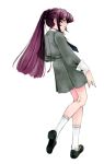  back fuyube_rion kirishima_eriko looking_back persona persona_1 ponytail purple_hair school_uniform 