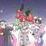  everyone fujiwara_no_mokou houraisan_kaguya inaba_tewi multiple_girls reisen_udongein_inaba rivalry stroma tanabata touhou yagokoro_eirin 