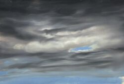  above_clouds atsumori177 blue_sky cloud_focus clouds cloudy_sky cumulonimbus_cloud highres nature no_humans original outdoors painting_(medium) scenery sky sky_focus traditional_media 