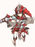  blue_eyes brown_hair huge_sword huge_weapon monster_hunter rathalos rathalos_(armor) sword weapon yukari_(konekonekozou) 