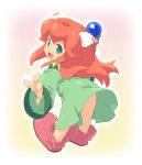  androgynous green_eyes oversized_clothes popoie red_hair redhead seiken_densetsu seiken_densetsu_2 solo sprite staff 