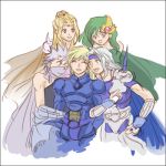  blonde_hair cain_highwind cecil_harvey edward_geraldine final_fantasy final_fantasy_iv green_hair kain_highwind lowres rosa_farrell rydia silver_hair white_hair 