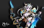  bikini_armor bow bow_(weapon) breasts cleavage draenei frostmourne gloves midriff pointy_ears purple_eyes silver_hair sword thori&#039;dal_the_stars&#039;_fury thori'dal_the_stars'_fury violet_eyes warcraft weapon world_of_warcraft 