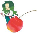  chibi food fruit green_hair long_hair lowres revolutionary_girl_utena rose saionji_kyouichi shoujo_kakumei_utena uniform 