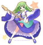 emurin engrish green_eyes green_hair guitar instrument kochiya_sanae long_hair long_skirt ranguage skirt touhou
