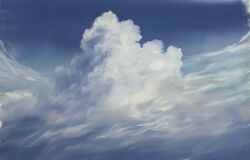  above_clouds atsumori177 blue_sky cloud_focus clouds cloudy_sky cumulonimbus_cloud highres nature no_humans original outdoors painting_(medium) scenery sky sky_focus traditional_media 
