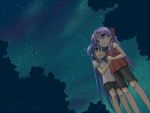  2girls hiiragi_kagami izumi_konata lucky_star mountain_pukuichi night sky stars 