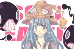  blue_eyes blue_hair blush eruka_frog hat long_hair mimoto smile soul_eater witch witch_hat 