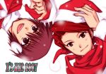  brown_eyes brown_hair christmas crossover hat higurashi_no_naku_koro_ni lowres maebara_keiichi red_hair redhead santa_costume santa_hat umiichi_kurage umineko_no_naku_koro_ni ushiromiya_battler 