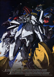  1980s_(style) 1990s_(style) 1boy 1girl absurdres aeug after_battle calendar_(medium) damaged debris dirty fa_yuiry gundam highres kamille_bidan machinery mecha mecha_pilot_suit methuss mobile_suit naka_morifumi official_art open_cockpit open_hatch retro_artstyle robot science_fiction space star_(sky) traditional_media v-fin when_you_see_it wreckage zero_gravity zeta_gundam zeta_gundam_(mobile_suit) 