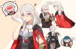  2girls ? alternate_color biting blush byleth_(fire_emblem) byleth_eisner_(female) byleth_eisner_(female)_(cosplay) byleth_eisner_(female) byleth_eisner_(female)_(cosplay) cape cosplay costume_switch cute edelgard_von_hresvelg edelgard_von_hresvelg_(cosplay) female_my_unit_(fire_emblem:_three_houses) female_my_unit_(fire_emblem:_three_houses)_(cosplay) fire_emblem fire_emblem:_three_houses fire_emblem:_three_houses fire_emblem_16 glove_biting gloves highres hresvelg_blend intelligent_systems long_hair looking_at_viewer medium_hair multiple_girls my_unit_(fire_emblem:_three_houses) nintendo player_2 silver_hair super_smash_bros. super_smash_bros._ultimate super_smash_bros_brawl violet_eyes white_gloves yuri 