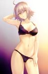  1girl ahoge bikini bra breasts jeanne_d&#039;arc_(alter)_(fate) jeanne_d&#039;arc_(fate)_(all) looking_at_viewer mashu_003 navel panties 