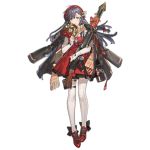 1girl arm_up bangs belt belt_buckle black_jacket blush braid brown_eyes buckle christmas christmas_tree dress english_text full_body girls_frontline grey_hair gun hair_between_eyes hair_ornament hat heart holding holding_gun holding_weapon jacket lewis_(girls_frontline) lewis_gun long_hair long_sleeves looking_at_viewer machine_gun merry_christmas official_art open_mouth red_dress red_headwear scarf shoes smile solo standing starshadowmagician strap thigh-highs thigh_strap transparent_background weapon white_legwear 