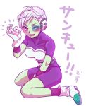  +++ 1girl armor belt between_legs bike_shorts blush bodysuit boots breasts cheelai collarbone dragon_ball dragon_ball_super full_body gloves green_skin hand_between_legs looking_at_viewer lowres medium_breasts ok_sign open_mouth pukapuka_(1577280) purple_bodysuit purple_shorts scouter seiza shaded_face shiny shiny_hair short_hair shorts simple_background sitting solo teeth tongue translation_request upper_teeth very_short_hair violet_eyes white_background white_footwear white_gloves white_hair 