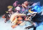  arcanine black_eyes brown_eyes claws creature dog electrike energy energy_ball fangs from_side furfrou gen_1_pokemon gen_2_pokemon gen_3_pokemon gen_4_pokemon gen_5_pokemon gen_6_pokemon granbull haychel heart houndour lucario mightyena no_humans pokemon pokemon_(creature) profile red_eyes signature smeargle stoutland trait_connection watermark web_address 