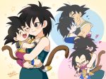  &gt;_&lt; 1girl 3boys :d :p ^_^ armor arms_around_neck bardock bare_arms bare_shoulders beige_background black_eyes black_hair blue_background blue_outline blush boots breasts brothers carrying cheek-to-cheek closed_eyes closed_mouth collarbone couple dot_nose dragon_ball dragon_ball_minus dragon_ball_super_broly eyebrows_visible_through_hair eyelashes facial_scar family father_and_son fingernails flying_sweatdrops forehead_kiss gine happy heart hetero hug hug_from_behind kalno kiss looking_at_another looking_up medium_breasts monkey_tail mother_and_son multiple_boys nervous one_eye_closed open_mouth outline pink_background profile purple_outline raditz scar scar_on_cheek siblings signature simple_background smile smiley_face son_gokuu spiky_hair star starry_background sweatdrop tail tongue tongue_out twitter_username wavy_mouth white_footwear wristband 