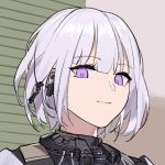  1girl artist_request bangs closed_mouth eyebrows_visible_through_hair face girls_frontline looking_at_viewer rpk-16_(girls_frontline) short_hair silver_hair solo violet_eyes 