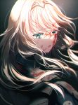  1girl an-94_(girls_frontline) bangs blonde_hair blood blood_on_face bloody_clothes blue_eyes cloak crying crying_with_eyes_open floating_hair girls_frontline hairband jacket long_hair long_sleeves looking_at_viewer open_mouth sidelocks silence_girl tears 