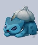  2017 black_eyes bulbasaur creature fangs full_body fusion gen_1_pokemon highres mcgmark no_humans pokemon pokemon_(creature) signature solo vaporeon 