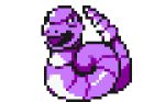  3d animated animated_gif cortoony creature ekans gen_1_pokemon lowres no_humans open_mouth pixel_art pokemon pokemon_(creature) pokemon_(game) pokemon_rgby purple_theme snake solo spinning transparent_background 