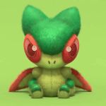 3d animated animated_gif character_doll cortoony flygon gen_3_pokemon green_background green_theme photorealistic pokemon realistic red_eyes shadow simple_background sitting solo spinning still_life 