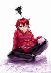  1girl blue_eyes braid breasts chinese_clothes closed_mouth commentary_request genderswap genderswap_(mtf) highres long_hair looking_at_viewer ranma-chan ranma_1/2 redhead saotome_ranma simple_background single_braid solo tangzhuang water white_background 