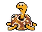  3d animated animated_gif closed_mouth commentary cortoony creature english_commentary frown gen_2_pokemon looking_at_viewer lowres multiple_sources no_humans pixel_art pokemon pokemon_(creature) pokemon_(game) pokemon_gsc shuckle solo spinning transparent_background 