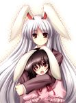  bunny_ears hug inaba_tewi rabbit_ears reisen_udongein_inaba tateha_(artist) touhou 