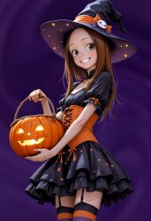  ai-assisted halloween highres karakai_jouzu_no_takagi-san non-web_source simple_background takagi-san witch 