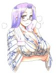  breasts cleavage fate/stay_night fate_(series) glasses huge_breasts purple_hair rider solo 