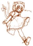  cat_ears cat_tail chen etogami_kazuya hat monochrome multiple_tails sketch solo tail touhou 