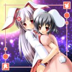  bunny_ears inaba_tewi rabbit_ears reisen_udongein_inaba skirt skirt_lift touhou 