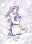  hirosato letty_whiterock long_hair no_hat no_headwear purple_hair snow snowing solo touhou 