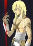  akatsuki_kuuko bandage bandages blonde_hair blood long_hair male oversized_limbs scar shirtless solo tengen_toppa_gurren_lagann viral 