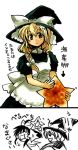  hakurei_reimu hat japanese_clothes kirisame_marisa miko starfish tako tako_(plastic_protein) touhou translated translation_request witch_hat 
