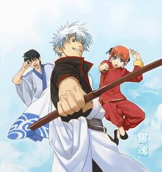  gintama kagura_(gintama) sakata_gintoki shimura_shinpachi 