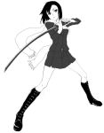  dogs_(manga) fuyumine_naoto katana kirisato_itsuki legs monochrome scarf sword weapon 