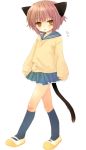  cat_ears nagato_yuki school_uniform suzumiya_haruhi_no_yuuutsu sweater tail 