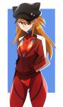  1girl absurdres abysswatchers blue_eyes bodysuit evangelion:_3.0_you_can_(not)_redo eyepatch hat highres jacket multicolored_bodysuit multicolored_clothes neon_genesis_evangelion orange_bodysuit orange_hair pilot_suit plugsuit rebuild_of_evangelion red_bodysuit solo souryuu_asuka_langley 
