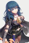  1girl blue_eyes blue_hair breasts byleth_(fire_emblem) byleth_eisner_(female) byleth_eisner_(female) detached_collar female_my_unit_(fire_emblem:_three_houses) fire_emblem fire_emblem:_three_houses fire_emblem:_three_houses fire_emblem_16 gonzarez highres intelligent_systems large_breasts looking_at_viewer medium_hair my_unit_(fire_emblem:_three_houses) navel nintendo pantyhose short_shorts shorts sword sword_of_the_creator tagme vambraces weapon 