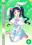  blue_hair blush character_name dress long_hair love_live!_school_idol_festival love_live!_sunshine!! matsuura_kanan smile twintails violet_eyes 