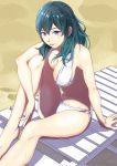  1girl beach beach_chair bikini blue_eyes blue_hair blush byleth_(fire_emblem) byleth_eisner_(female) byleth_eisner_(female) cute female_my_unit_(fire_emblem:_three_houses) fire_emblem fire_emblem:_three_houses fire_emblem:_three_houses fire_emblem_16 gzo1206 intelligent_systems long_hair my_unit_(fire_emblem:_three_houses) navel nintendo parted_lips sitting solo sukkirito_(rangusan) swimsuit wet white_bikini 