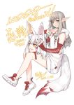  animal_ears cosplay elf fox_ears grey_hair highres kigurumi koki_(trevor25527766) original pointy_ears tail trevor25527766 white_hair 